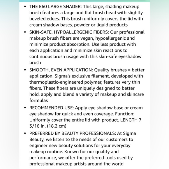 SIGMA BEAUTY LARGE SHADER BRUSH E60 - Picture 7 of 9